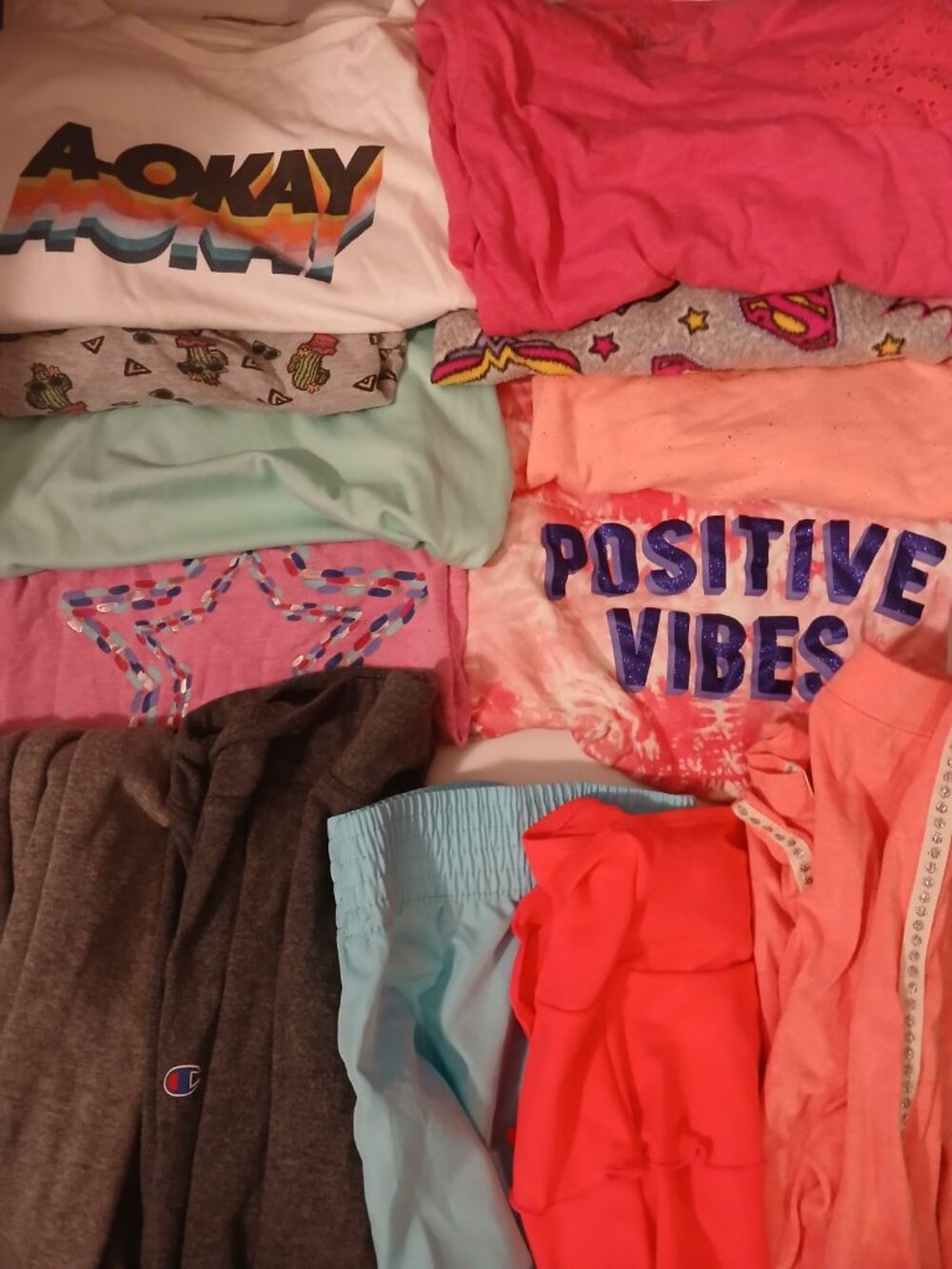Girls Size L Lot Shirts Pants Shorts